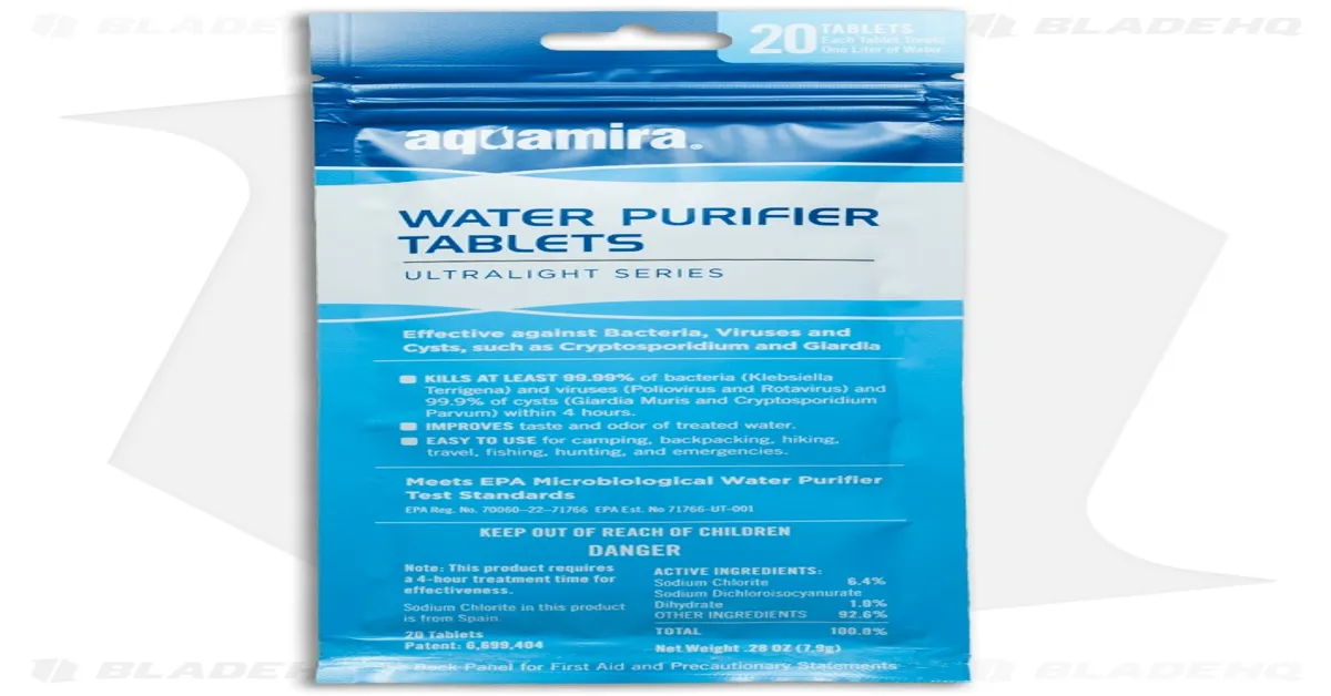 aquamira water purifier tablets