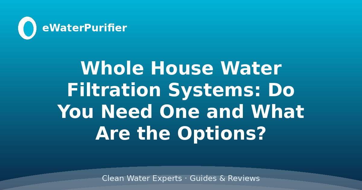 Whole House Water Filtration Systems: Do You Need One and What Are the Options?