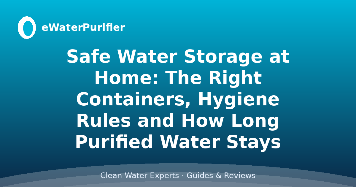 Safe Water Storage at Home: The Right Containers, Hygiene Rules and How Long Purified Water Stays Safe