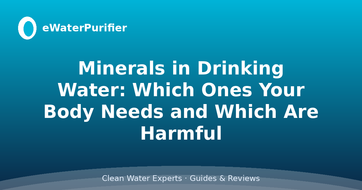 Minerals in Drinking Water: Which Ones Your Body Needs and Which Are Harmful