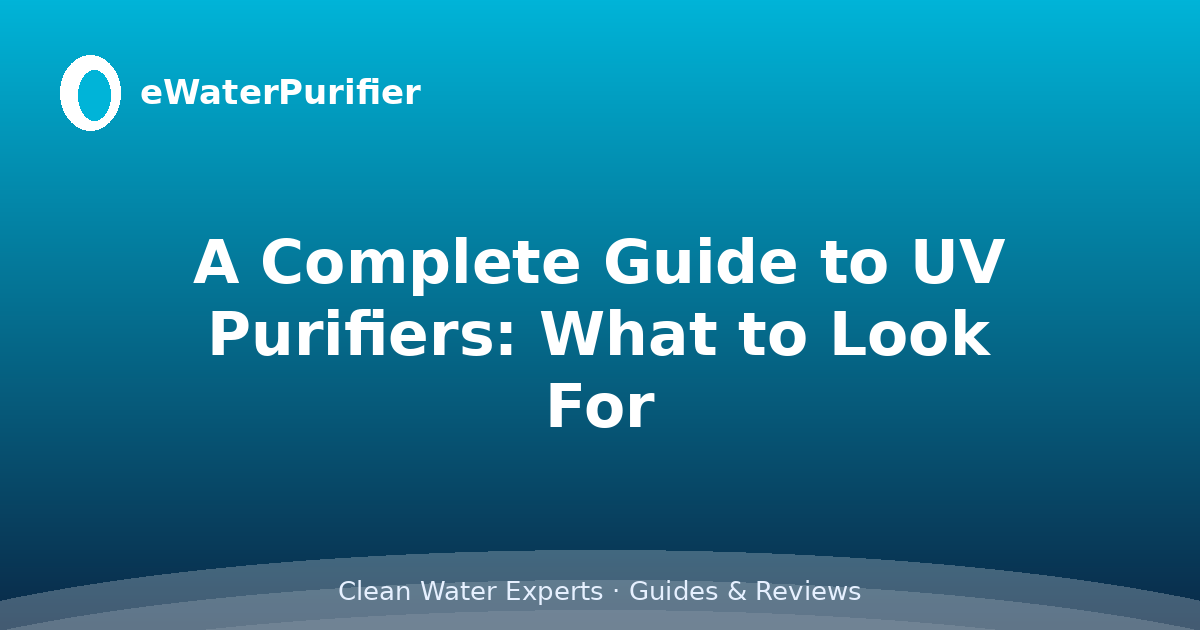 A Complete Guide to UV Purifiers: What to Look For