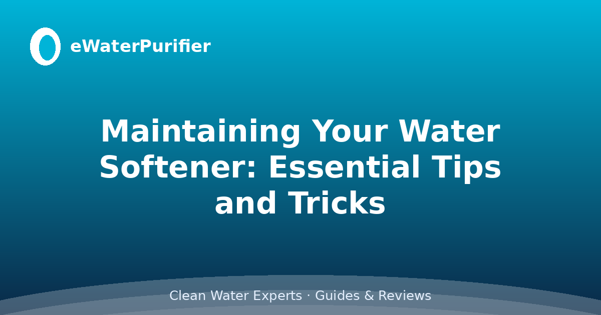 Maintaining Your Water Softener: Essential Tips and Tricks