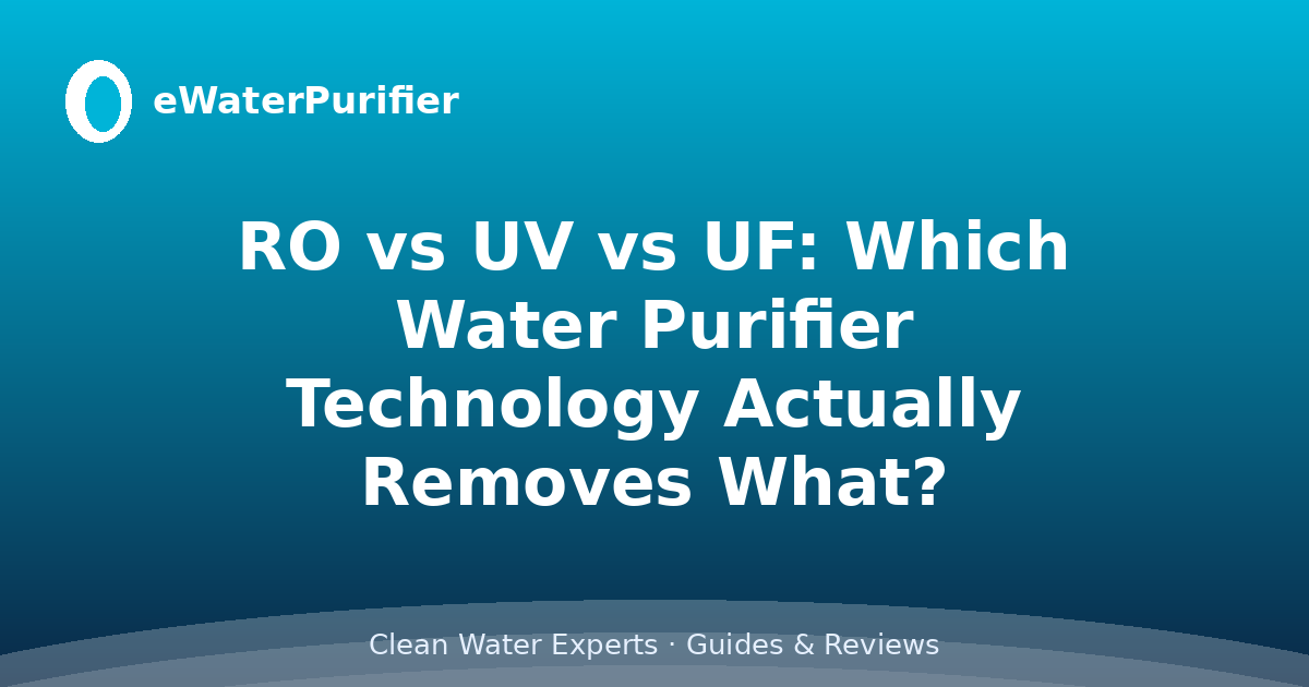 RO vs UV vs UF: Which Water Purifier Technology Actually Removes What?